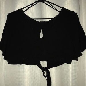 Papaya black crop top